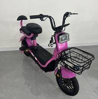 Vélo électrique 14 pouces avec moteur de moyeu arrière 48V, vitesse 30-50 km/h, cadre en acier, 3 vitesses, siège rembourré et amortisseur