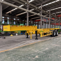 Semi Trailer Kerangka Kontainer 3 As Roda 40ft dengan Kunci Putar untuk Transportasi Pelabuhan