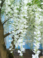 Pohon Bunga Wisteria Buatan Simulasi Tinggi, Plastik Besar untuk Dekorasi Taman, Hotel, dan Pernikahan