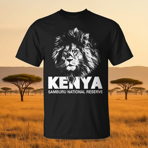 Camiseta Safari de la Reserva de Leones de Samburu, Kenia, Negra, Unisex para Adultos - Product Image 3
