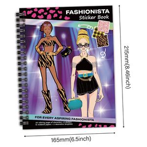 Libro de Actividades de Diseño Creativo para Niñas, el Mejor Regalo, Manualidades de Moda, Vestir con Pegatinas, para Niños - Product Image 6