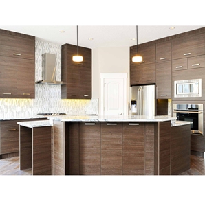 Muebles de Cocina Modulares al por Mayor CANA Personalizados, Estilo Europeo, con Puerta de Una Sola Pieza y Espacio para Refrigerador - Product Image 1