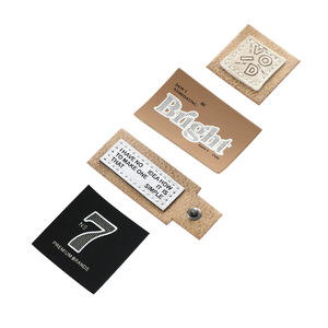 Écussons en cuir PU personnalisés avec logo de marque en relief pour jeans, patchs en cuir métallique à coudre pour étiquettes en cuir - Product Image 2