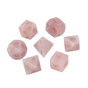 Juego de Dados Poliédricos de Amatista Natural Feeron de 7 Piezas, Dados de Juego de Rol de Mesa Ecológicos y Duraderos con Incrustaciones de Números Dorados - Product Image 4