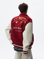 Veste bomber Penpace Garment, style rétro américain, patchwork brodé, streetwear pour homme, haut de gamme, polyvalente, décontractée, à simple boutonnage