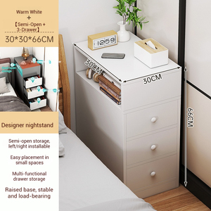 Table de chevet multifonctionnelle pour petits espaces Armoire de rangement ultra étroite Oem Bedroom Bedside Table Factory Price - Product Image 1