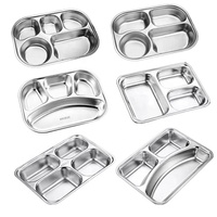 Plateau repas compartimenté 5 sections en acier inoxydable YITIAN SUS 304 – Assiette à déjeuner, assiette pour enfants, vaisselle