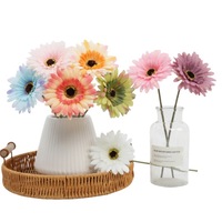 Fleurs artificielles multicolores réalistes au toucher réel, gerberas en PU, décoration florale pour mariage, Noël, maison, cuisine, arrangements floraux