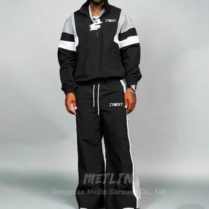 Custom Design Mens Track Suit Blank Nylon Windbreaker Tracksuit <b>Zip</b> <b>up</b> <b>Jacket</b> and Nylon Pants Two Piece Jogging Suits Men - Product Image 4