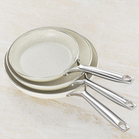 Ensemble de poêles à frire en céramique marbrée de haute qualité, fond à induction, 6 pièces, batterie de cuisine en aluminium, antiadhésif