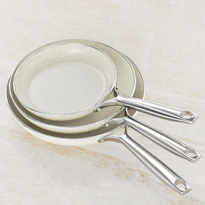High Quality Marble Ceramic Coating Fry <b>Pans</b> Sets Induction Bottom 6PCS Aluminium Cookware Non-stick Frying <b>Pan</b> Set - Product Image 2