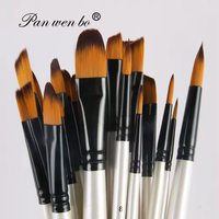 Juego de 6 uds de pinceles de pintura profesional Filbert, puntas de nailon sintético, pincel de artista blanco para pintura acrílica al óleo, acuarela, Gouache