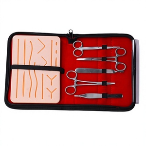 Premium Manual Power Surgical Training Instrument Set Medical Students Stainless Steel Silicone Pad Carry <b>Case</b> Practice CE Grip - Product Image 1