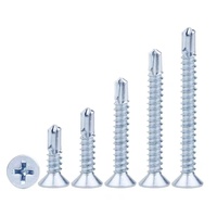 Vis autoperceuses en acier au carbone galvanisé, tête fraisée cruciforme, vis autotaraudeuses à queue de cygne, jeu métrique M4.2M4.8M5.5