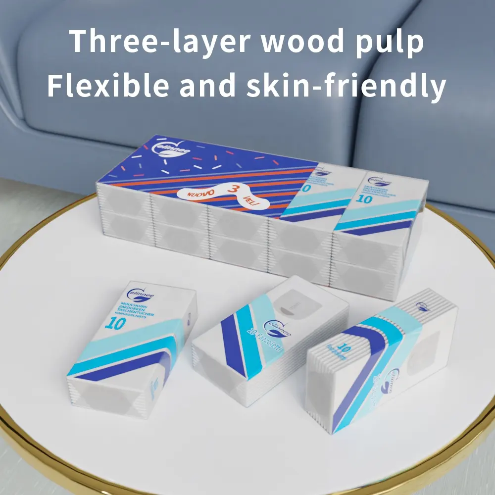Lenço de papel de bolso para uso diário, lenço de papel de bolso macio premium, limpador facial descartável, ideal para a pele