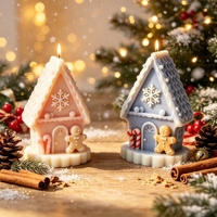 Moule en silicone 3D en forme de maison en pain d'épices pour bougies, facile à démouler pour la fabrication de bougies DIY, décoration de Noël pour la maison, personnalisation du logo disponible