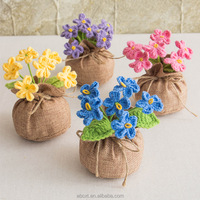 Stricken handgemachte gehäkelte Puff Daisy Lily Rose Sonnenblume Blume Topf Häkeln Topf Pflanze für Home Decor