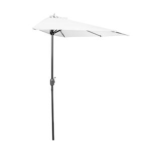 <span class=keywords><strong>Parasol</strong></span> <span class=keywords><strong>demi</strong></span>-ronde 270 cm pour patio, balcon, jardin, protection UV50+, ouverture manivelle, structure en acier, polyester, pour extérieur, cour, terrasse - Product Image 1