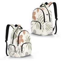 Sac à dos pour ordinateur portable de 17 pouces à imprimé feuilles botaniques hawaïennes, multi-poches, pour l'école, le bureau et les voyages
