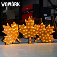 WOWORK métal Vintage Barbecue Shop Frame frites Neon Light Personnalisable Shop Mall Restaurant Fond décoratif