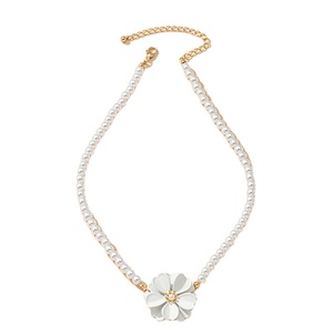 สร้อยคอประดับด้วยกระดูกไหปลาร้าสุดหรูสำหรับผู้หญิงจี้ลายดอกไม้สำหรับฤดูร้อน - Product Image 1