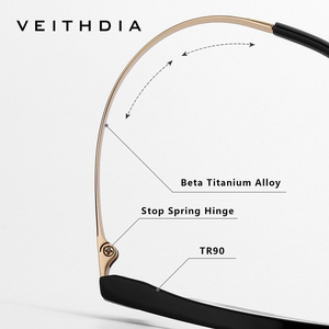 Veithdia Square Optical Eyeglasses Pure Titanium <b>Frame</b> Blue Light Protection Unisex Medium Size - Product Image 4