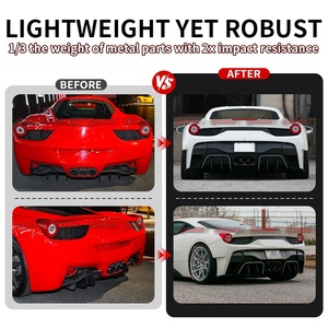 Diffuseur arrière de voiture en fibre de carbone semi-complète de style V Vors, qualité exceptionnelle, pour Ferrari 458 - Product Image 2