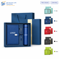 Ensemble cadeau d'entreprise personnalisé avec logo, comprenant un carnet, un stylo, un gobelet isotherme, coffret cadeau d'affaires haut de gamme pour clients et employés