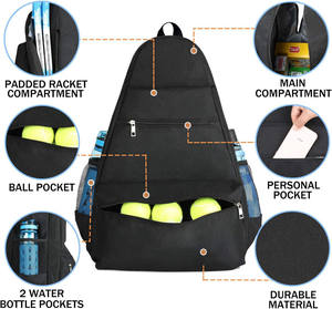 Échantillon gratuit Sac de sport personnalisé avec logo Tennis Badminton Unisexe Sac à dos professionnel en maille Grande capacité Sac à dos de badminton - Product Image 3