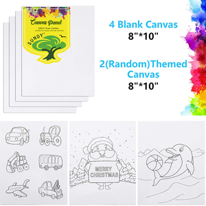 Juego de dibujo para niños, 28 piezas de lienzo, pinceles de caballete de mesa acrílicos y cubierta de arte impermeable, kit de suministros de Arte de paleta - Product Image 5