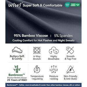 T-shirt personnalisé pour homme en viscose de bambou, léger, à manches courtes, chemise de nuit classique, vêtements de détente doux, tailles S-XXL - Product Image 5