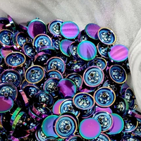 12.5/15/17/20mm en alliage de Zinc fermeture à pression couverture métal arc-en-ciel couleur plat bouton vers le bas veste/manteau boucle cuir
