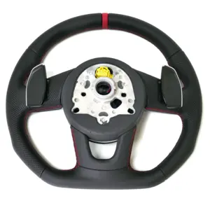 Volante personalizzato in pelle da corsa per <span class=keywords><strong>Audi</strong></span> A/S/serie traforata linea rossa B8 A5 <span class=keywords><strong>A6</strong></span> <span class=keywords><strong>C6</strong></span> C7 A7 A8 RS3 RS4 RS5 S3 S4 S4 S5 B9 Q3 - Product Image 2