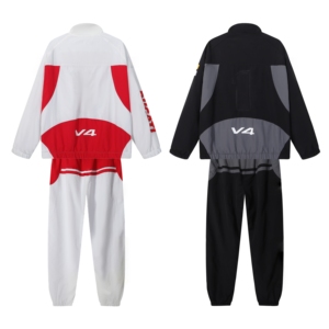 Conjunto Deportivo de 2 Piezas con Diseño de Bloques de Color, Chaqueta Cortavientos con Cierre y Cuello Alto, Pantalones Deportivos con Puños Elásticos y Gráficos SUPR, Estilo Casual - Product Image 3