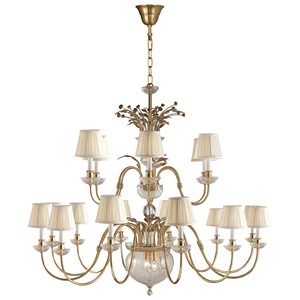 Ottone Lucido Del Fiore Della Rosa Oro 18 Luci Decorazione Dell'interno Lampadario Palla di Vetro Della Lampada Oem Odm - Product Image 1