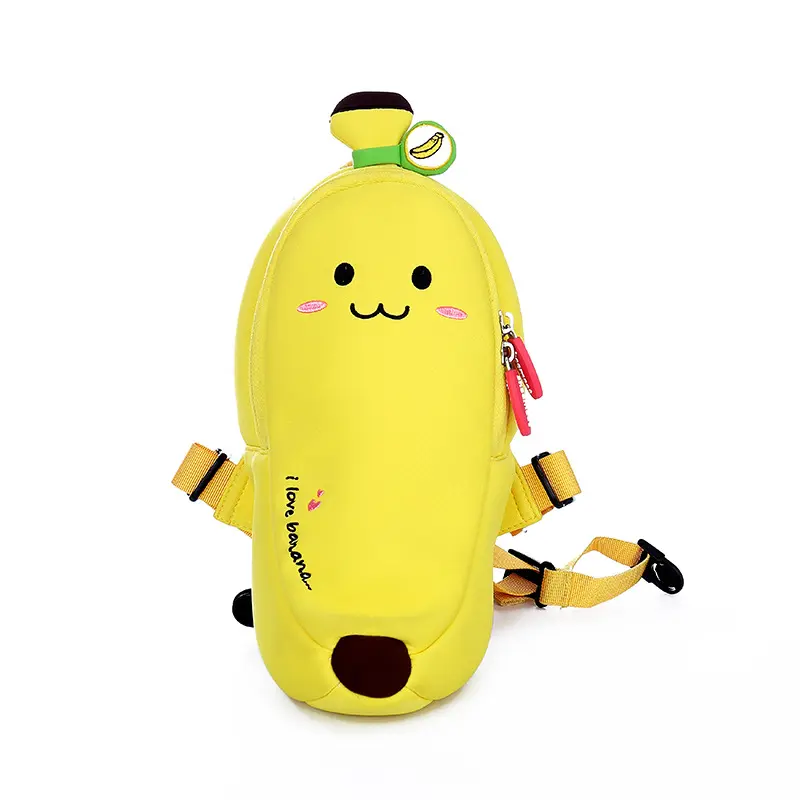light weight cute banana shape kids designer backpack purses