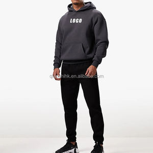 Sweat à capuche uni en coton épais d'hiver Boxy Sweat à capuche noir de haute qualité Logo personnalisé sans ficelle Sweat à capuche vierge - Product Image 5