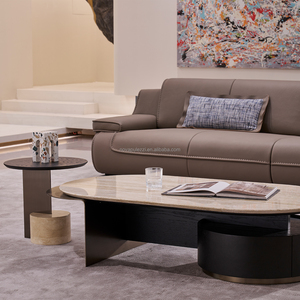 Service tout-en-un, canapé sectionnel en cuir véritable de haute qualité, style moderne, housses de canapé pour salon de villa - Product Image 5