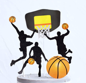 Personnalisé jouant au basket-ball sur le thème MVP <span class=keywords><strong>Dunk</strong></span> papier gâteau toppers cupcake toppers pour hommes femmes filles garçons anniversaire jeu fête décor - Product Image 3