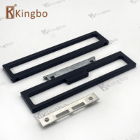 Poignée de porte coulissante à double crochet de couleur noire pour cadre fin en aluminium double vitrage