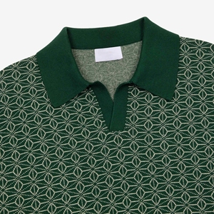 Polo en Maille Jacquard Personnalisé avec Logo pour Homme – Coton Tricoté à Manches Courtes, Pull Oversize - Product Image 6
