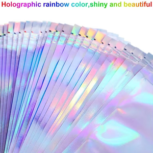 Y Y Custom Print Transparent Holographic Resealable Smell Proof Food Small Ziplock Plastic Packaging Mylar Hologram Bags - Product Image 6