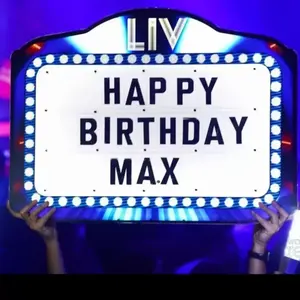 Feliz aniversário letras intercambiáveis LED Marquee Mensagem Neon Sign Board Nightlife Glorifier Apresentador Serviço Exibição VIP