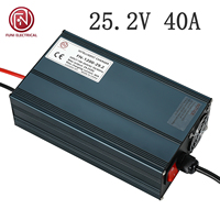 Chargeur de batterie intelligent LiFePO4 25,2 V 40 A 1200 W haute puissance à charge rapide pour chariot de golf ESS