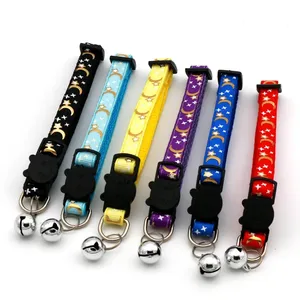 <span class=keywords><strong>Collar</strong></span> para Gato con Campana, Diseño de Estrella y Luna, <span class=keywords><strong>Collar</strong></span> Ajustable para Perro, Cachorro, Gato, Gatito, <span class=keywords><strong>Collar</strong></span> con Campana de Seguridad, Joyería para Gatos - Product Image 2