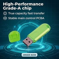 Flashdisk USB Kapsul Transparan Unik dengan Logo Kustom Terenkripsi 4GB/64GB Gantungan Kunci untuk Penggunaan Promosi