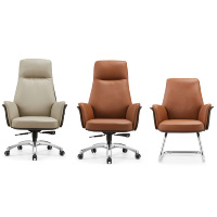 Chaise de bureau exécutive ergonomique pivotante réglable en cuir PU à dossier haut, confortable et moderne