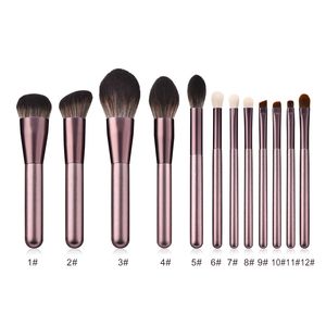 ชุดแปรงแต่งหน้าด้ามไม้ 12 ชิ้น ขนไนลอน แปรงพัดสำหรับใบหน้า พร้อมโลโก้สั่งทำ กล่องใส่สำหรับเดินทาง ชุดอุปกรณ์เครื่องสำอาง - Product Image 6