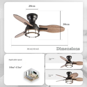 Ventilador de Techo de 42'' con Montaje Empotrado, Gran Flujo de Aire, Control Remoto, 3 Temperaturas de Color, Silencioso, de Perfil Bajo con Luz - Product Image 2