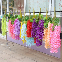 4m de hauteur 5m de largeur suspendu long grand arbre à fleurs glycine artificielle avec fleur blanche pour la décoration de restaurant à la maison